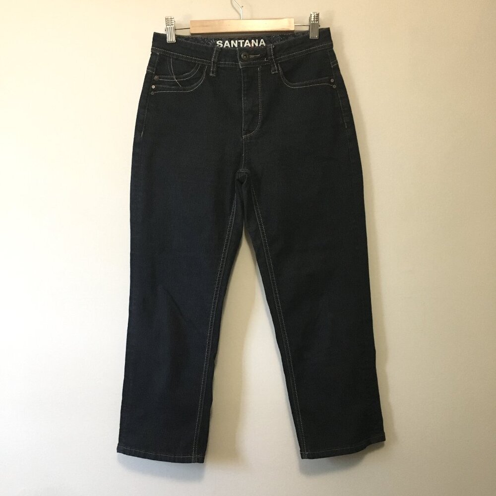 Santana Jeans Dark Navy Denim Capris - Tummy Control Mid Rise - Size 6 👖